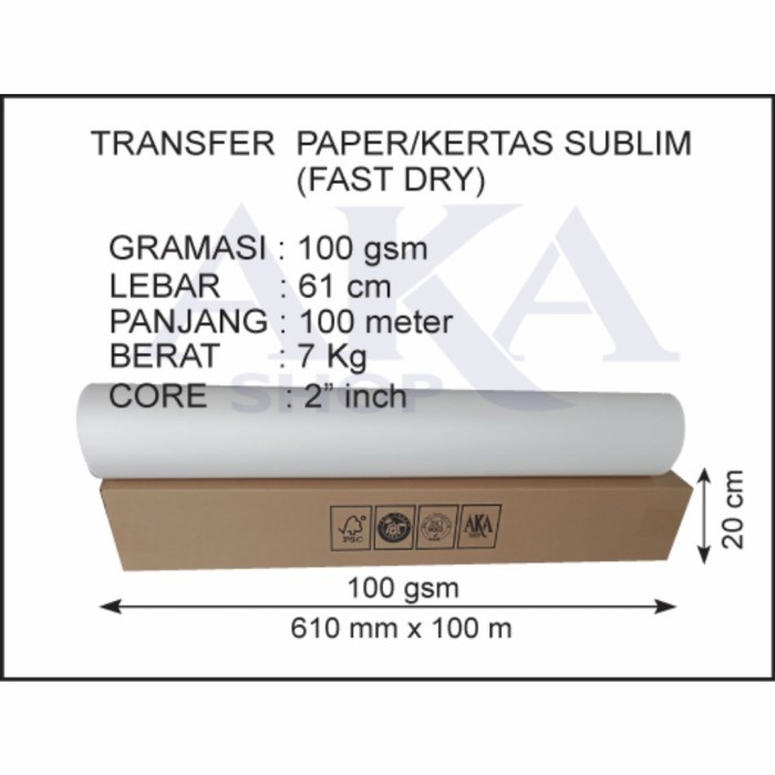 

Transfer Paper / Kertas Sublim 100Gsm 610Mm X 100Meter