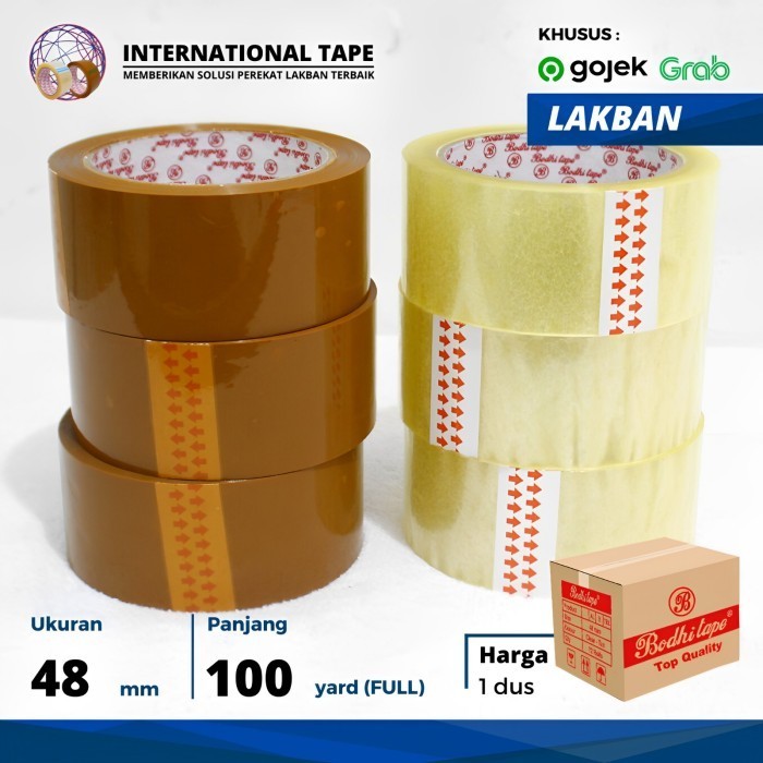 

Lakban Bodhi Tape 48Mm X 100Yard Full (90Mtr) "Perdus" Grab/Gojek Only