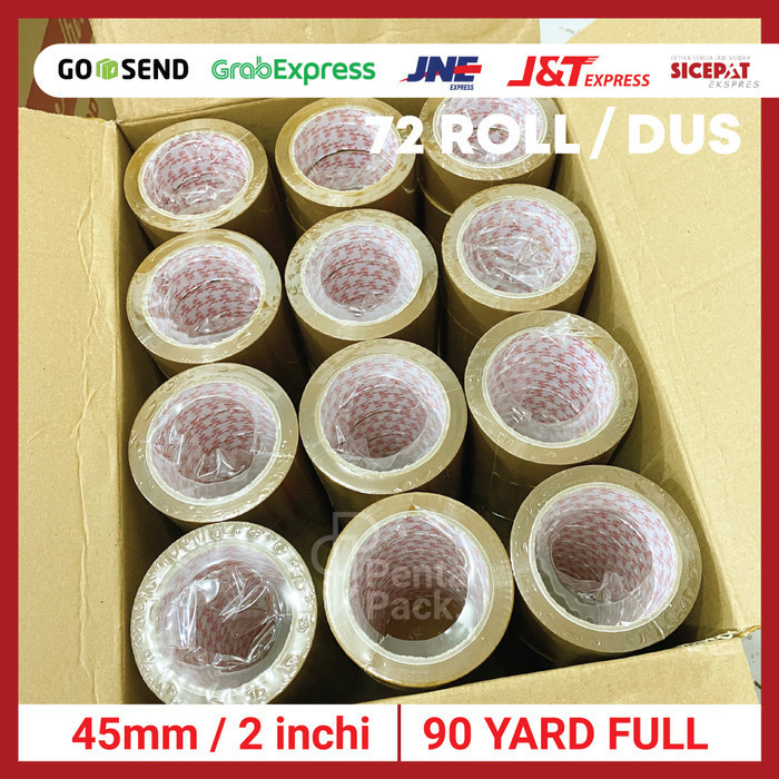 

[1 Dus] Lakban Selotip Isolasi - Coklat (45 Mm/2 Inchi X 90 Yard)