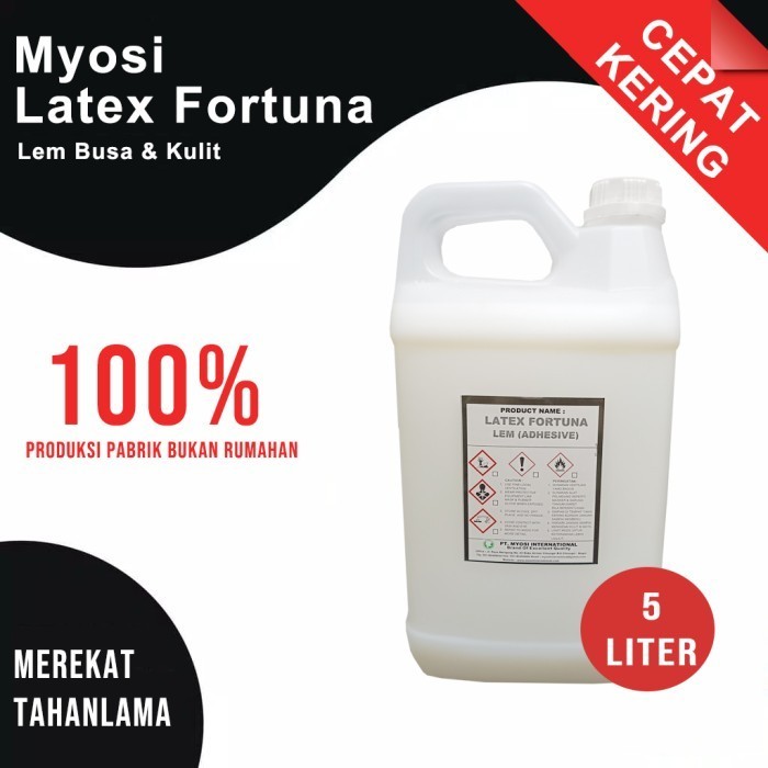 

Myosi Lem Latex Cair Fortuna Untuk Busa / Kulit Latex 5 Liter