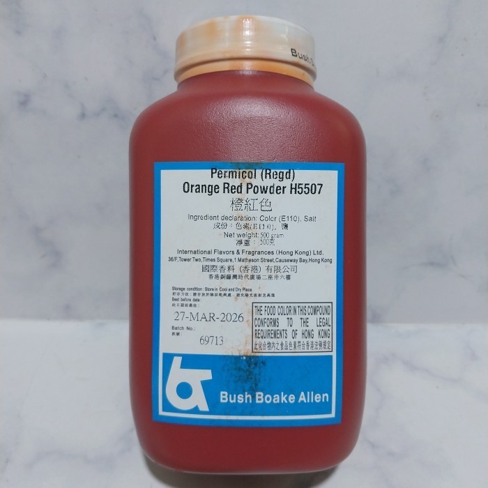 

Bush Boake Allen Percol ( Regd ) Orange Red Powder Pewarna H5507