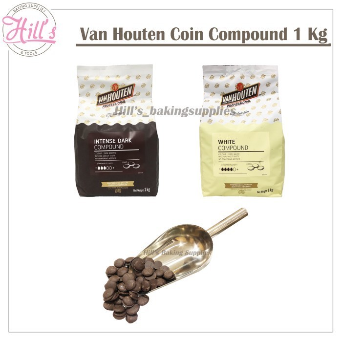 

Van Houten Compound Coin 1 Kg Dark Intense Lk White Chocolate Coklat