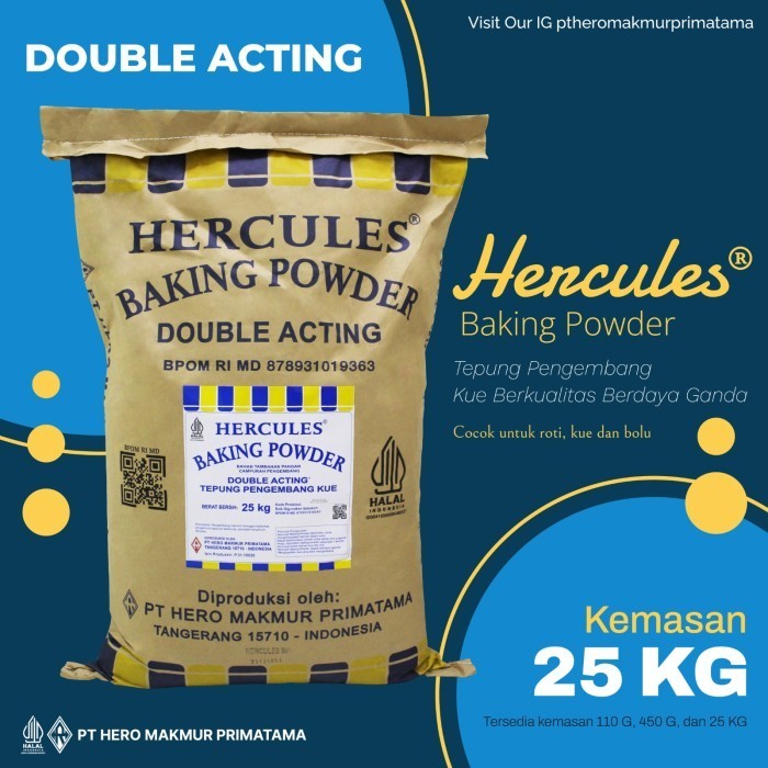 

Baking Powder Hercules Double Acting 25 Kg By Gosend/Grabsend