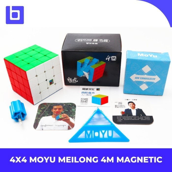 Rubik 4X4 Moyu Meilong M / 4M Magnetic 4X4 Stierless