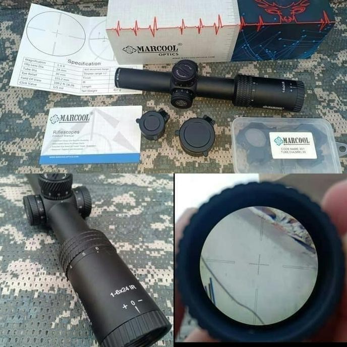 Telescope Teleskop Marcool 1-6X24 Ir Buntung Marcool Stalker Lensa Hd