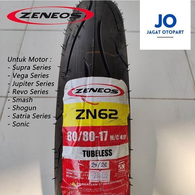 JAGAT Ban Zeneos ZN62 80 80 17 Tubeless motor bebek supra revo vega