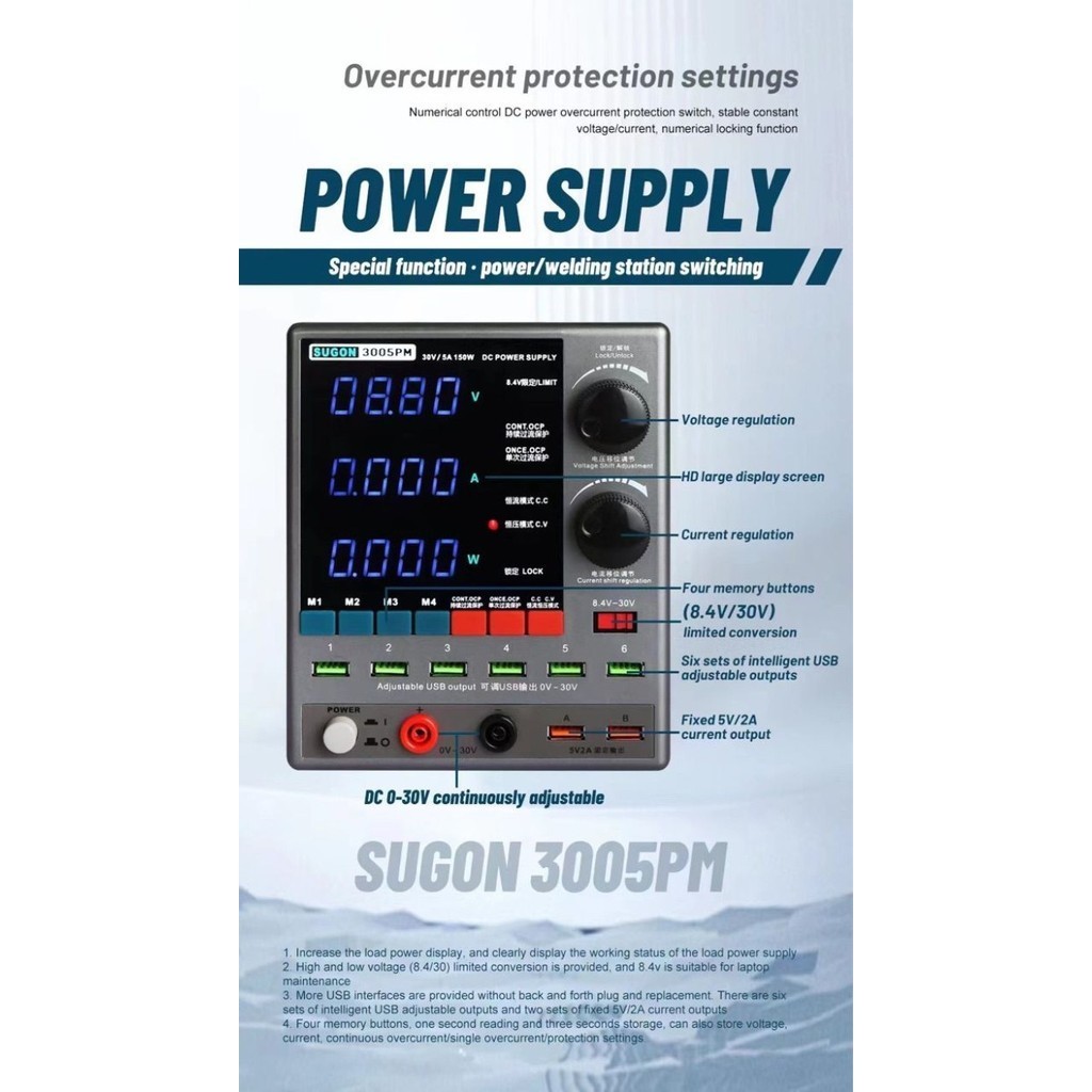 Power Supply Sugon 3005PM Original / Sugon 3005pm 30V 5A promo