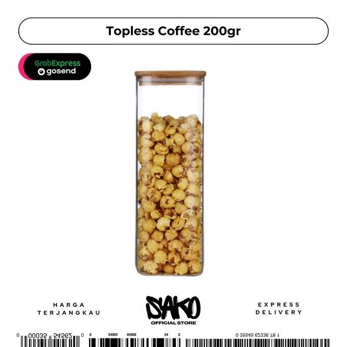 Toples Wadah Kopi Kaca 200 Gram Kedap Udara Airtight Canister Coffee Premium Berkualitas