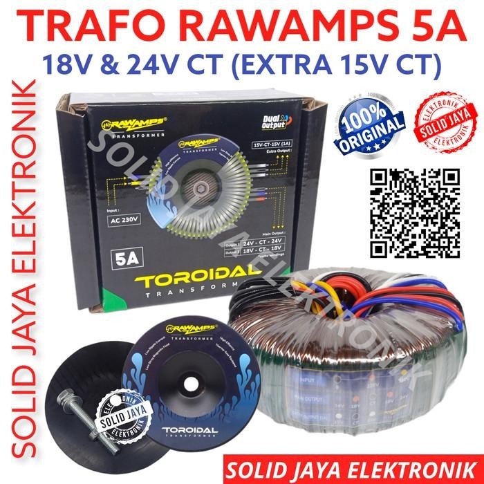 TRAFO DONAT 5A 18V 24V CT RAWAMPS TRAVO TOROID 5 AMPER BELL BGR ASLI