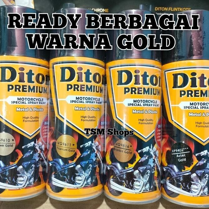 Pilok Cat Semprot Diton Varian Emas Gold 400Cc Metalic Metalik Doff Kualitas Premium