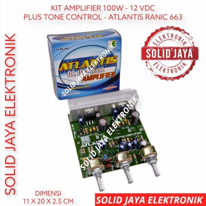 KIT POWER AMPLIFIER 100W STEREO 12VDC 12 V VOLT ATLANTIS RANIC 663