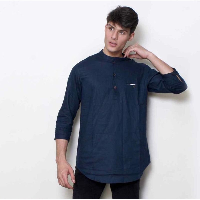 Alaric baju Koko kurta pria dewasa lengan 3/4