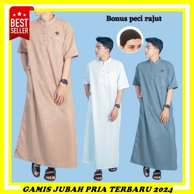 Gamis Slimfit Laki Laki Alharamain Koko Kurta Polos Jumbo Koko Embos Sultan Premium Pakaian Imam Jub