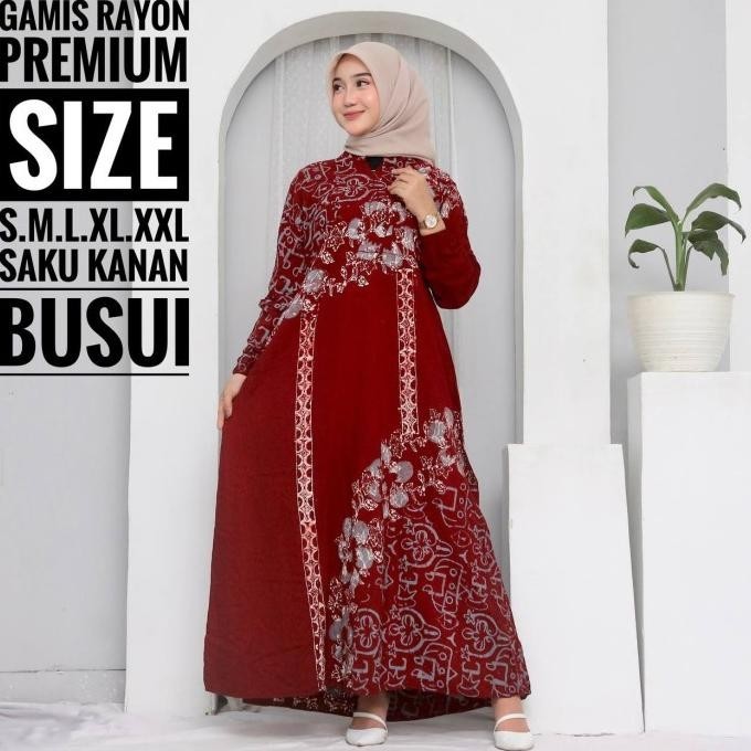 Batik Usman - Gamis Twill Rayon Pekalongan Busui Kekinian Jumbo