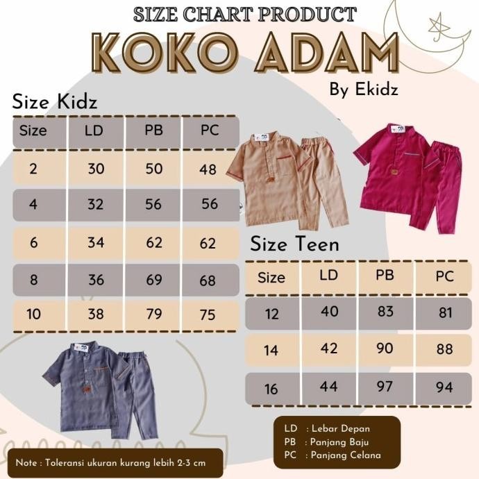 Baju Koko Kurta Anak Laki Laki Setelan Ekidz 1-12 Tahun Stelan Muslim