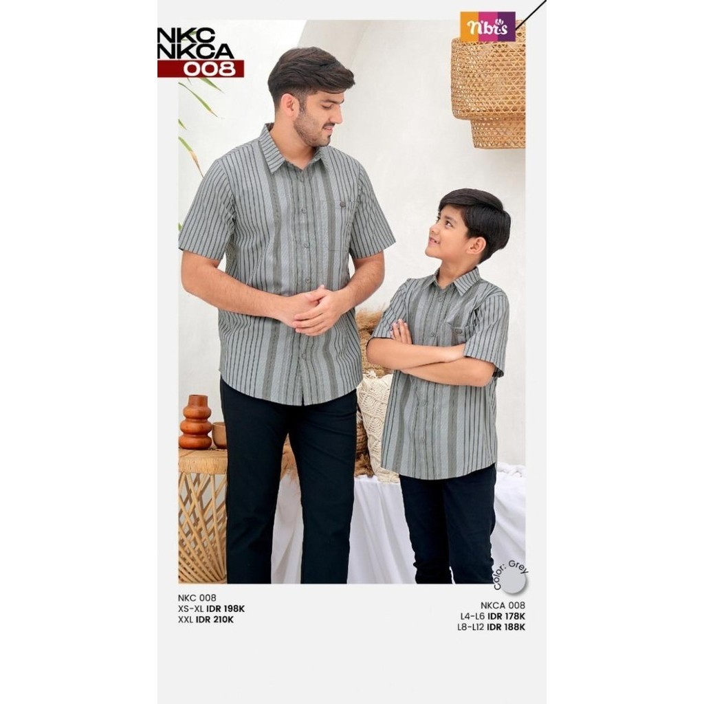 Koko Lengan Pendek Couple Ayah Dan Anak + Nibras Koko Nkc 008 Salur