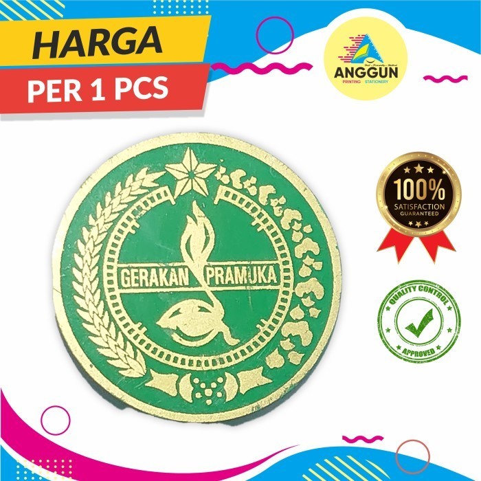 

Badge Tanda Topi Hijau Bulat Cewe