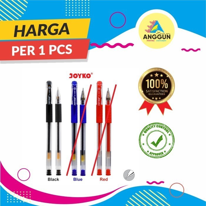 

Pulpen Gel / Pena Gel (Ujung Tajam) Joyko JK-100NT Hitam PAK