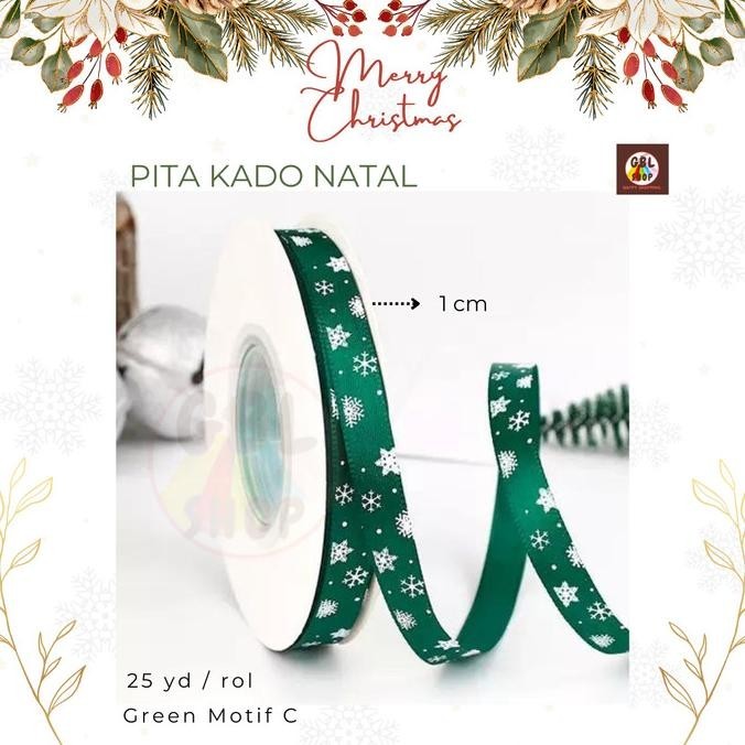 

Pita Kado Natal Hampers Parcel Bingkisan Lebar 1cm ( 25 Yard )