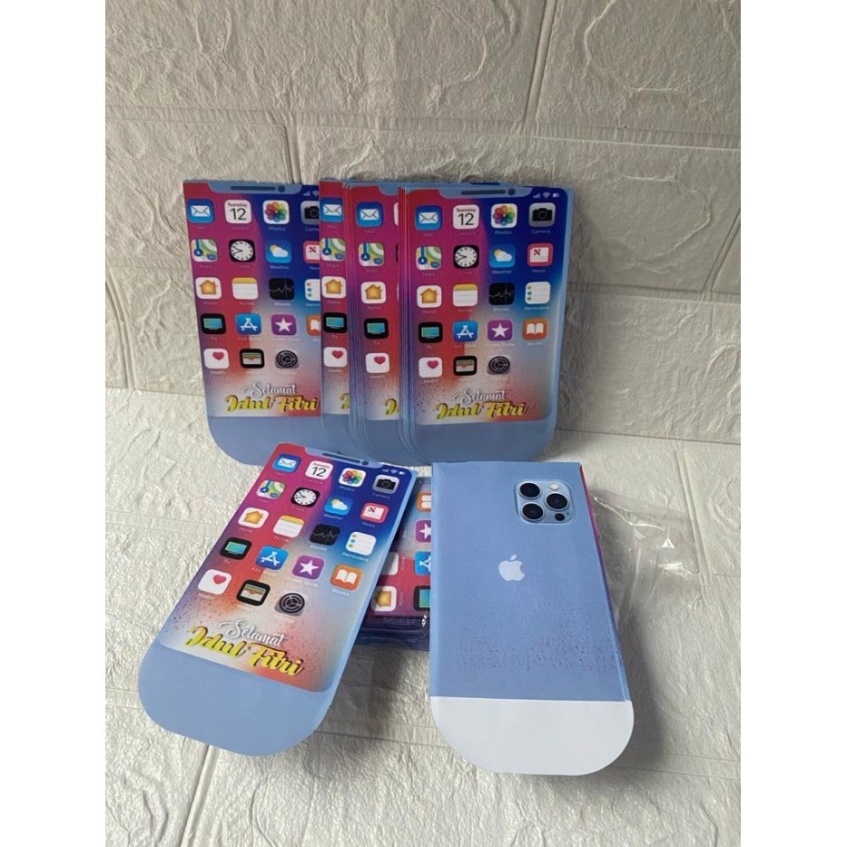 

Limited! amplop ampau lebaran Atm uk medium isi 100 lembar karakter - IPHONE BIRU New