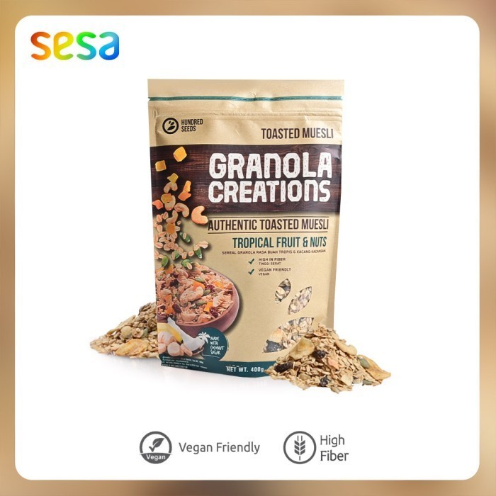 

Hundred Seeds Tropical Fruit & Nuts Granola Creations 400 G