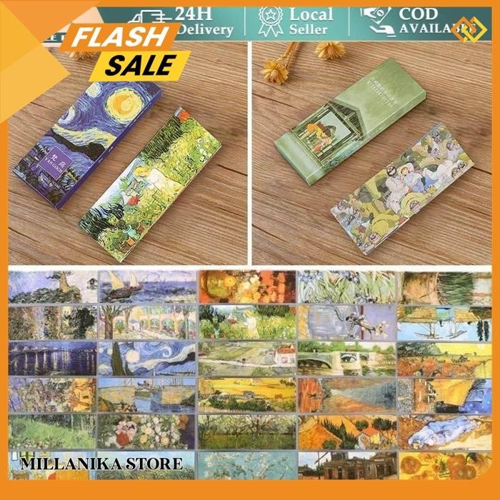 

30PCS / SET PEMBATAS BUKU KERTAS AESTHETIC - DESAIN MIYAZAKI HAYAO / VAN GOGH KREATIF UNTUK SEKOLAH / KANTOR HEMAT !!
