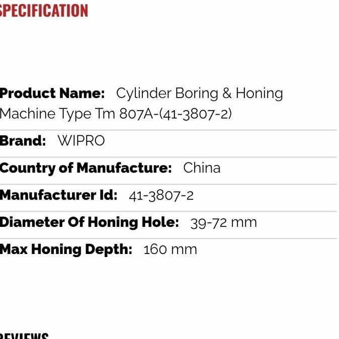 Mesin Bor & Asah Silindercylinder Boring & Honing Machine Type Tm 807A
