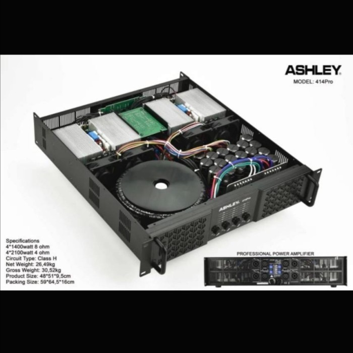 power amplifier ashley 414 pro 4 channel original
