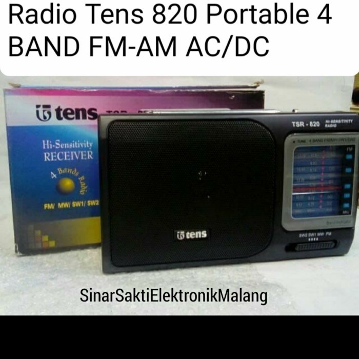 favorit] Radio tens Portable FM AM Jadul Suara Jernih AC DC Baterai Listrik