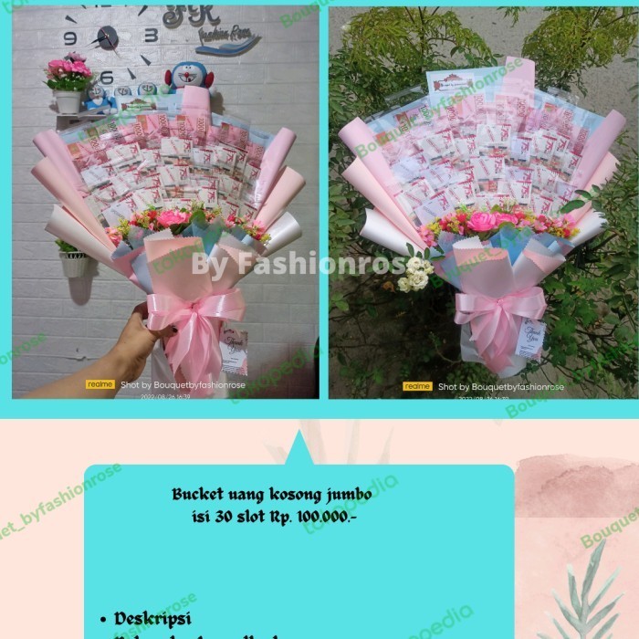 

Bucket Uang Kosong Isi 30 Slot Kerangka Buket Hampers Wisuda Kado