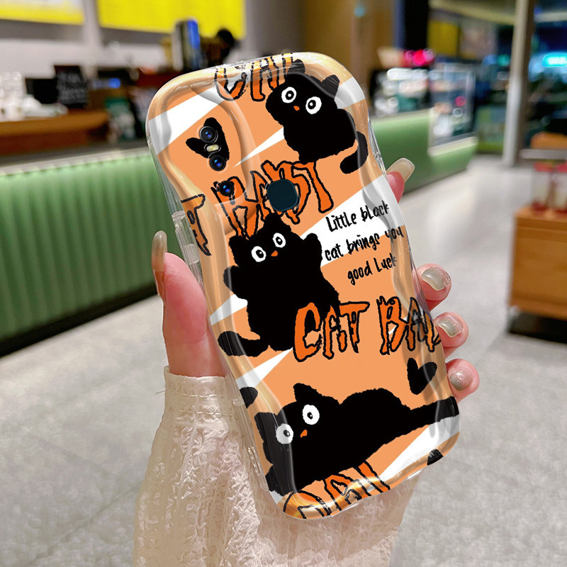 Casing Hp VIVO V15 VIVO V15 Pro VIVO V20 Pro VIVO S7 Case HP pola anjing hitam kecil kucing hitam ke