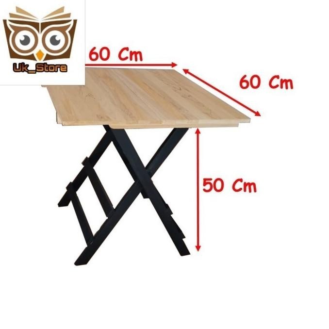 Meja Lipat Serbaguna 60 X 60 Tinggi 50 Cm Meja Kayu Lipat Serbaguna Vallenteduh