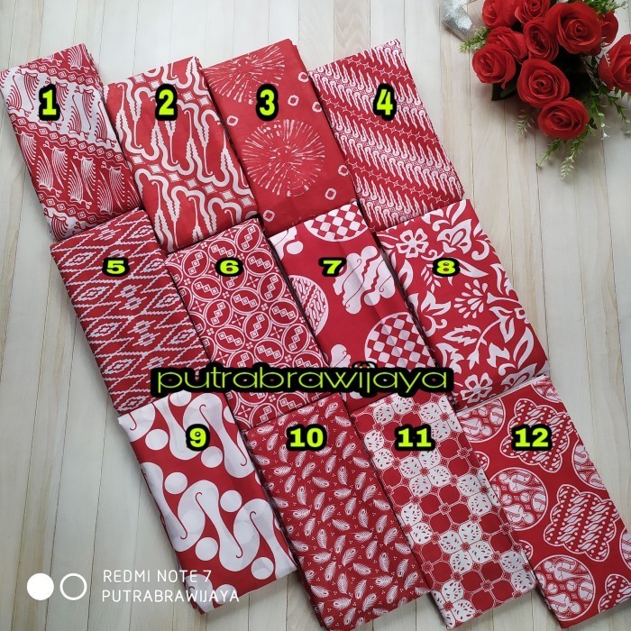 READY kain batik merah putih/kain Batik meteran/kain Batik katun/kain batik