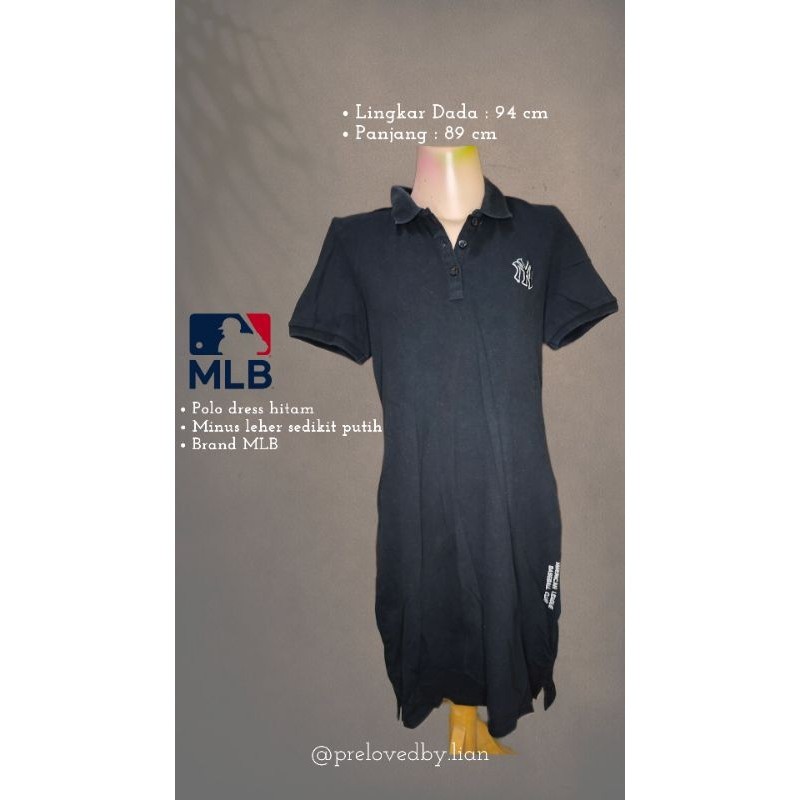 polo dress hitam mlb preloved pl