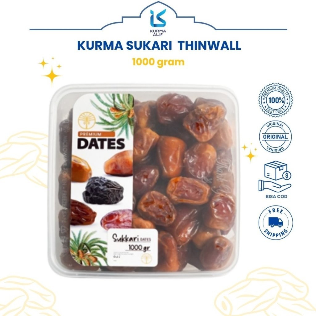 

MJS Kurma Sukari Thinwall 1 Kg - Kurma Raja Basah Premium Quality