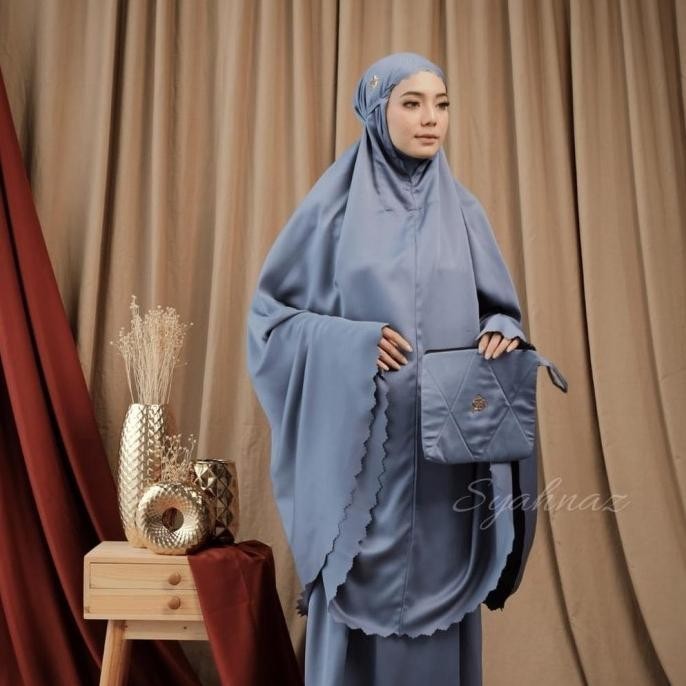 Cale Mukena Dewasa 2In1 Syahnaz Set Sajadah Laser Cut - Mukenah Dewasa