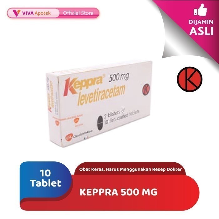 Keppra 500 mg / Levetiracetam / Epilepsi / Kejang (10 Tablet)