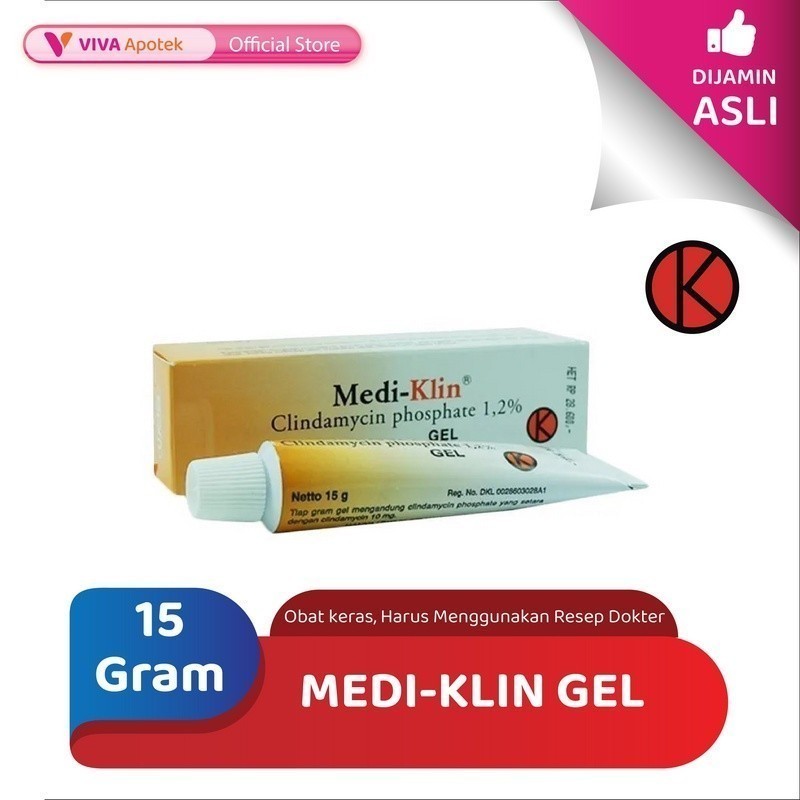 Medi-Klin Gel / Clindamycin / Jerawat / Acne Vulgaris (15 Gram)