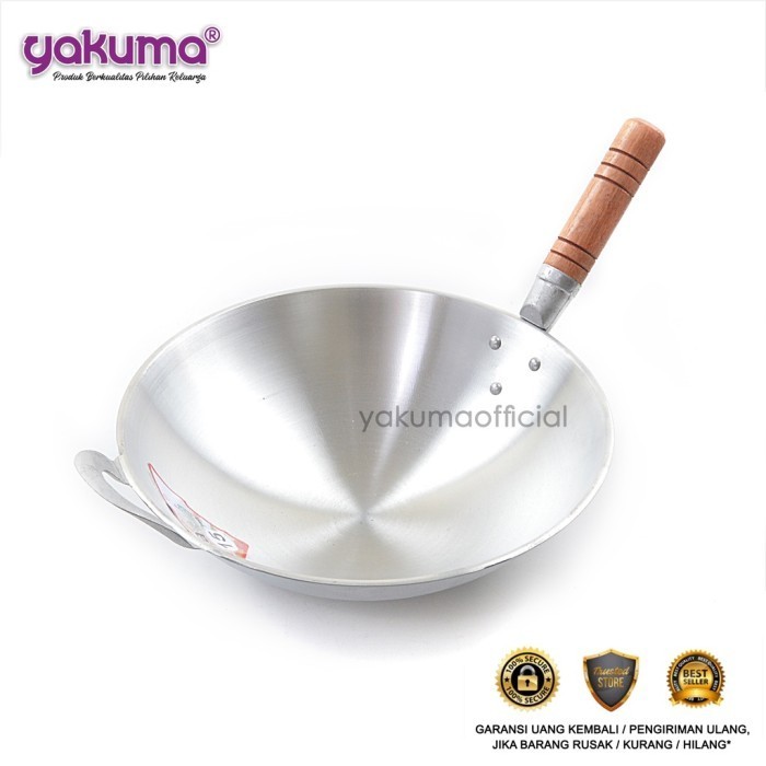 $$$$] WAJAN KUALI PENGGORENGAN GAGANG KAYU EDEA 34 CM (NO.16)