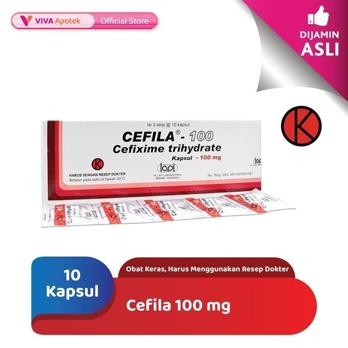Cefila 100 mg / Cefixime / Antibiotik / Infeksi Bakteri (10 Kapsul)
