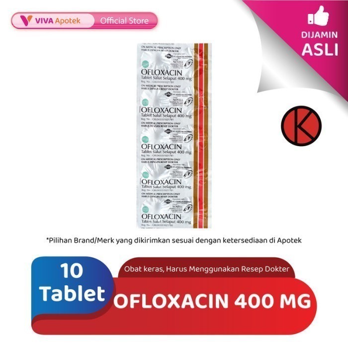 Ofloxacin 400 mg / Infeksi Bakteri / Antibiotik (10 Tablet)
