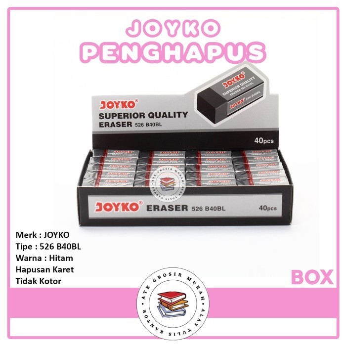 

Joyko - Ghapus Kecil Hitam Eraser 526-B40Bp - Box