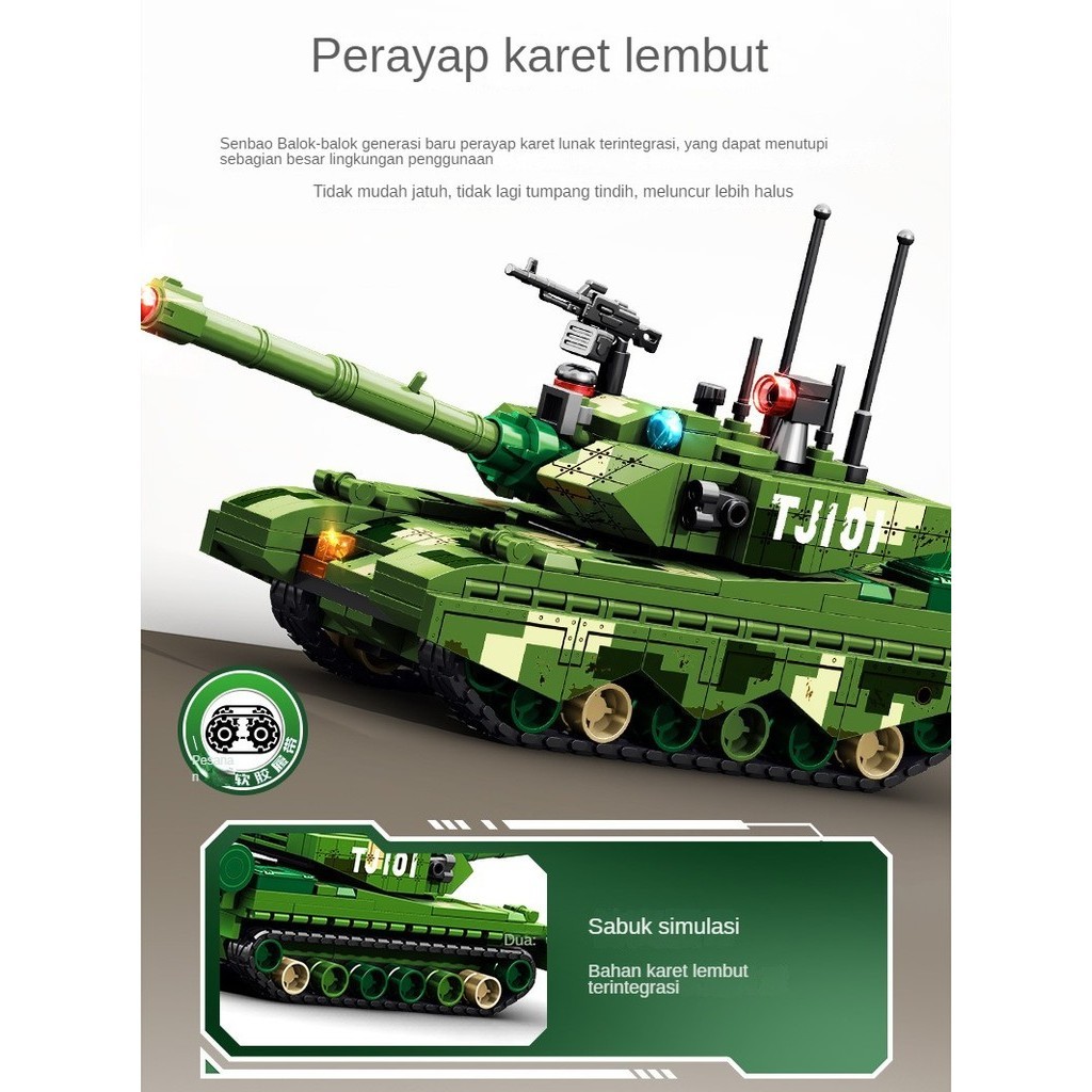 Mainan anak laki-laki balok tentara 324 mobil militer truk senjata pembangunan anak laki-laki tangki