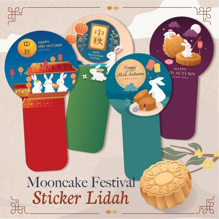 

((((()paling dicari] [Isi 35-65] Sticker Lidah Mooncake Festival/ Sticker Ribbon Mooncake