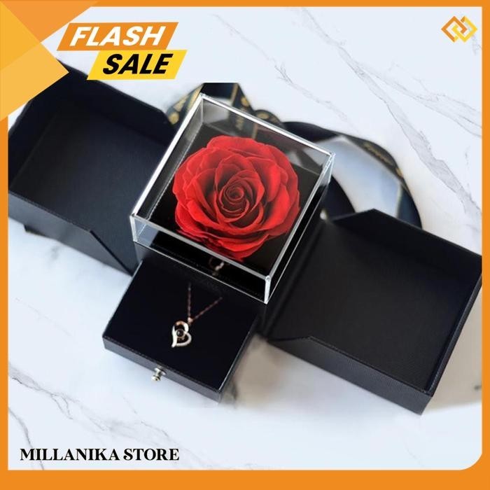 

ETERNAL ROSE GIFT BOX / KOTAK PERHIASAN KADO KALUNG CINCIN LAMARAN MAWAR /GIFT BOX MAWAR VISUAL EXPERIENCE BERKUALITAS !!