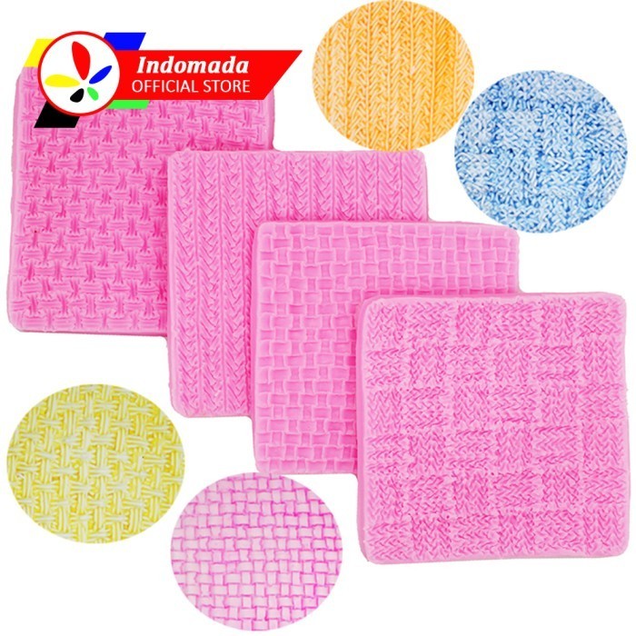 

Hasib - Cetakan Fondant Silikon Rajut 4 Pcs Dekorasi Kue Kering Knitting Mold