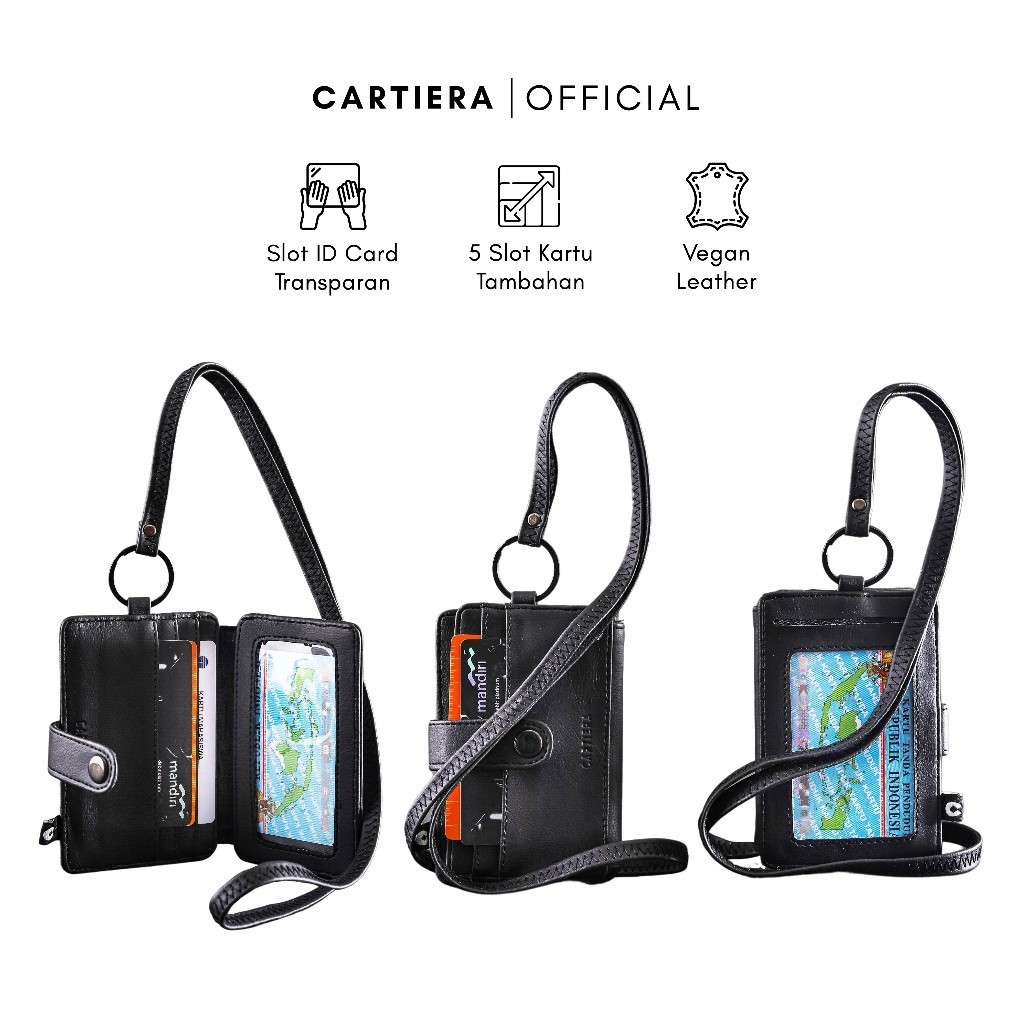 

A Odet Lanyard Id Card Name Tag Kalung Pria Wanita Kulit Praktis