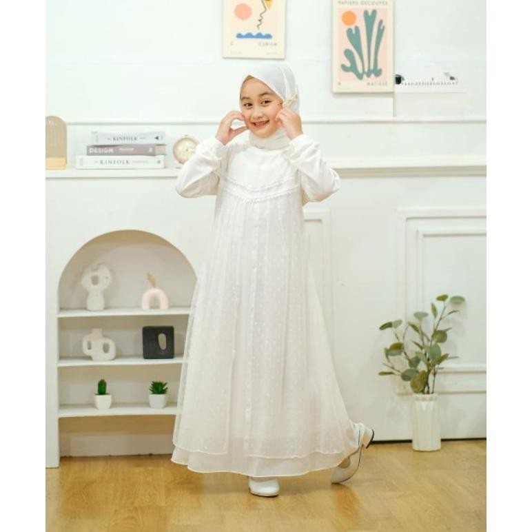 Diskon Besar Modena Collections Gamis Putih Mewah Anak Perempuan Kekinian Umur 4 5 6 7 8 9 Tahun Bah
