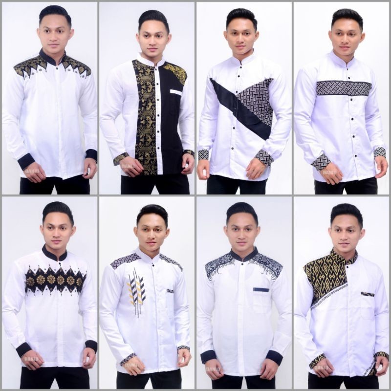 Baju Koko 2024 Kualitas Premium Pola Slimfit (Motif Modern) I.117 Baju Koko Muslim Pria Dewasa Lenga