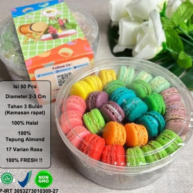 

Baby Mini Macaroon Macaron Toples isi 50 Cookies Kue Kering